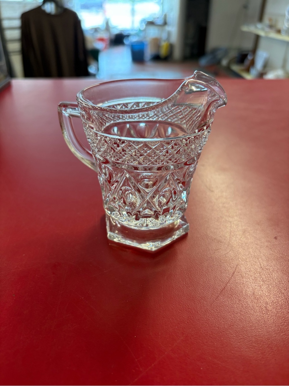 Vintage Clear Pressed Glass Creamer Pitcher